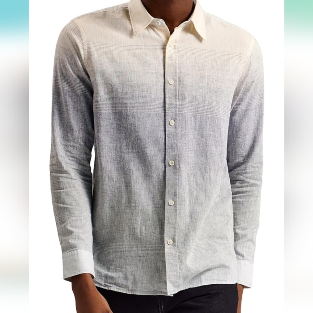 Ted Baker‎ Men's Ackley Long Sleeve Regular Ombre Print Shirt